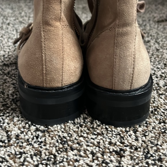 All Saints Revolve Dark Sand Suede Donita Combat Bootie, worn once - Picture 6 of 8